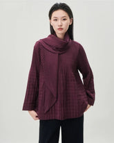 Luxe Cotton Pleated Jacket & Scarf